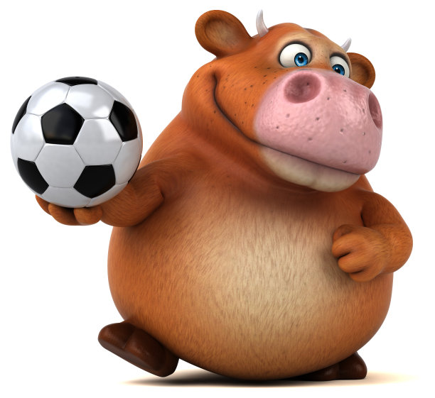 有趣的牛- 3D插图图片下载