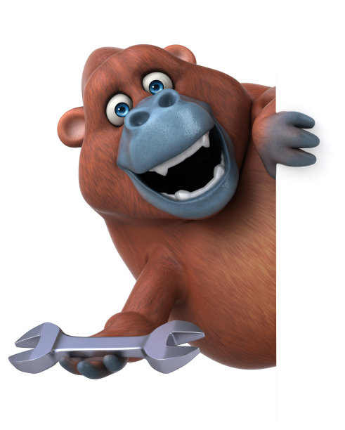 有趣的猩猩- 3D插图图片下载