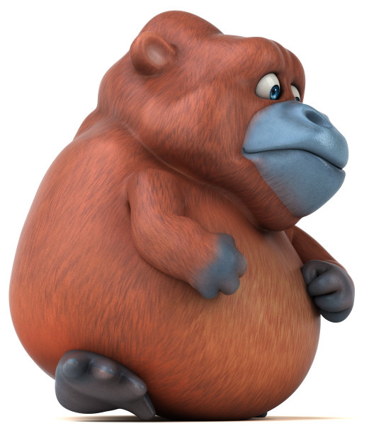 有趣的猩猩- 3D插图图片下载