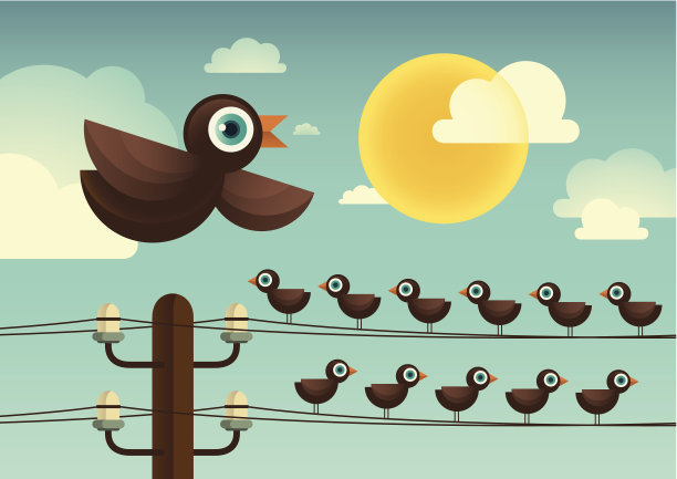 漫画鸟类。图片下载