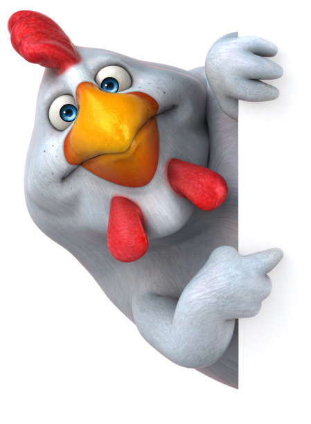 有趣的鸡- 3D插图图片下载