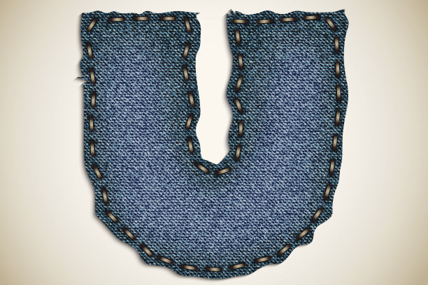牛仔字母U图片下载