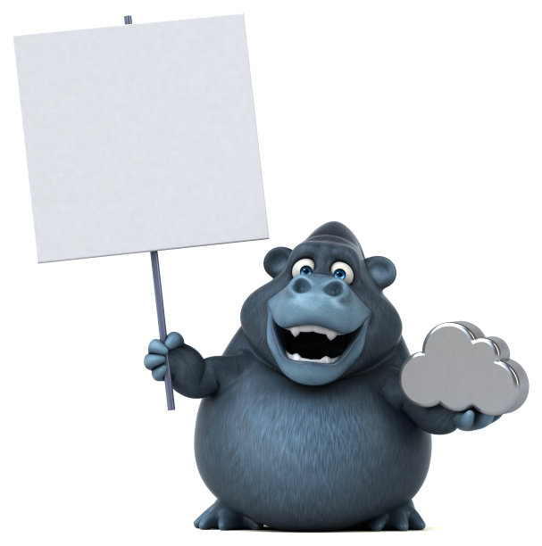 有趣的大猩猩- 3D插图图片下载