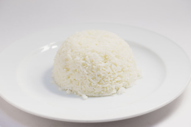 白盘子里的茉莉花饭图片下载