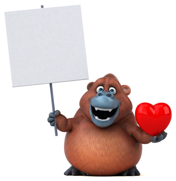 有趣的猩猩- 3D插图图片下载