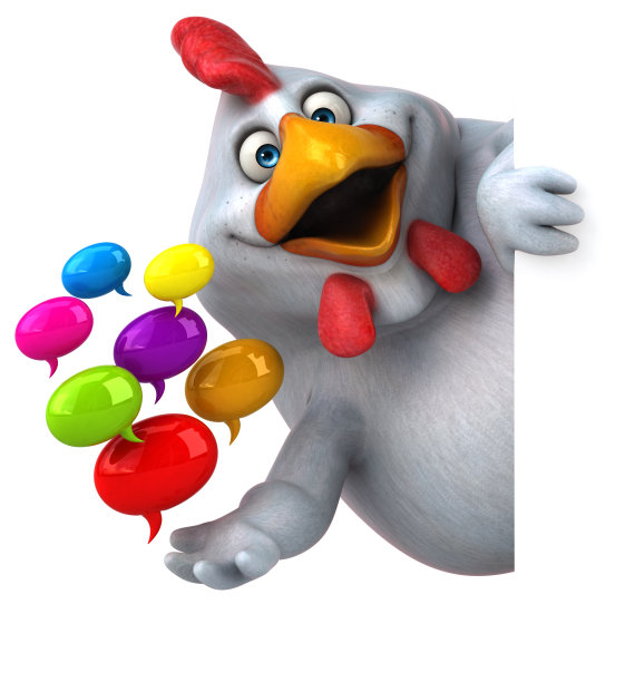 有趣的鸡- 3D插图图片下载