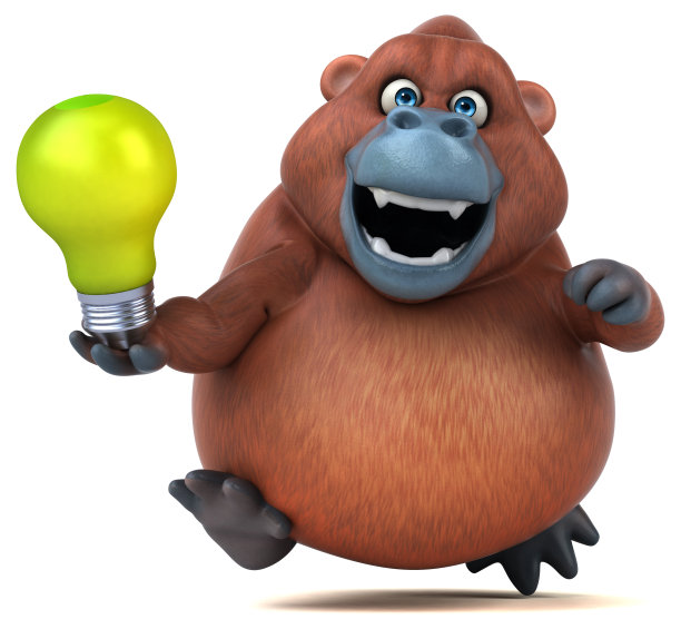 有趣的猩猩- 3D插图图片下载