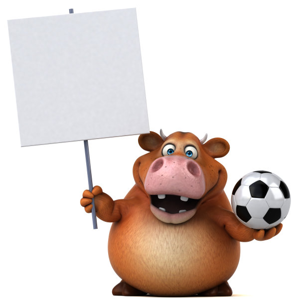 有趣的牛- 3D插图图片下载