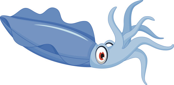 有趣的卡通鱿鱼图片下载