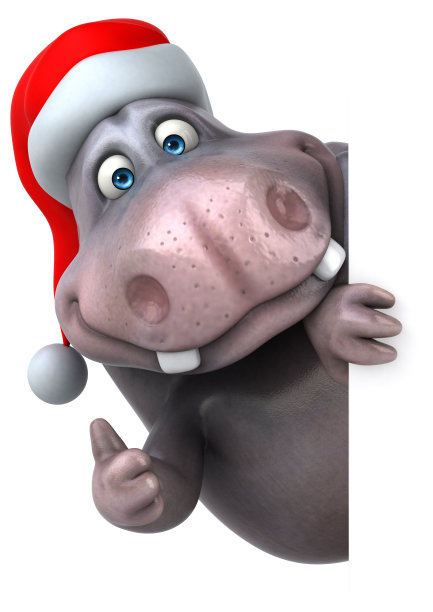 有趣的河马- 3D插图图片下载