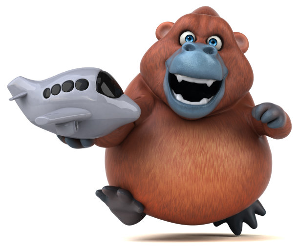 有趣的猩猩- 3D插图图片下载