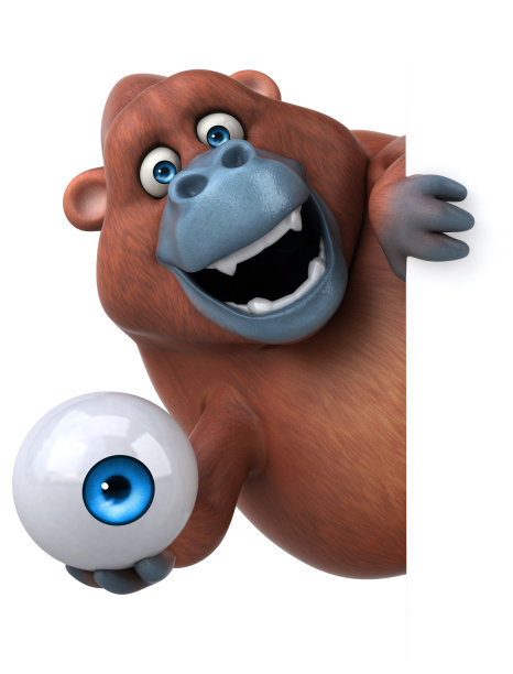 有趣的猩猩- 3D插图图片下载