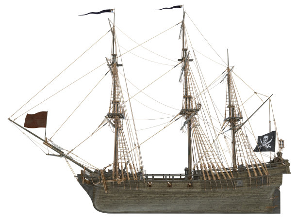 帆船3D插图孤立在白色图片下载