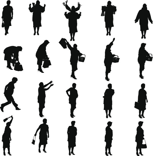 矢量剪影的女人。图片下载