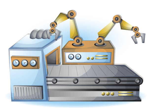 卡通矢量插图内部工厂与分离的层图片下载