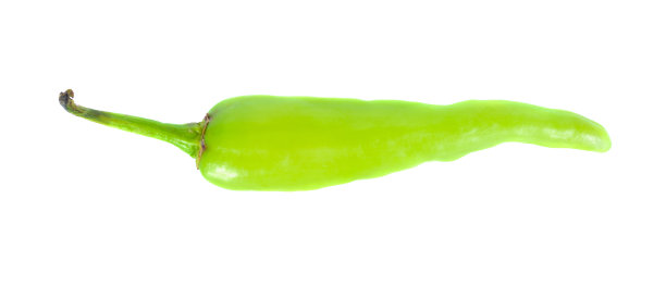 绿色辣椒孤立在白色背景，俯视图图片下载