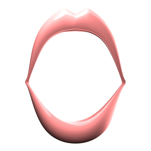 在白色嘴唇上打开粉红色的嘴唇图片下载