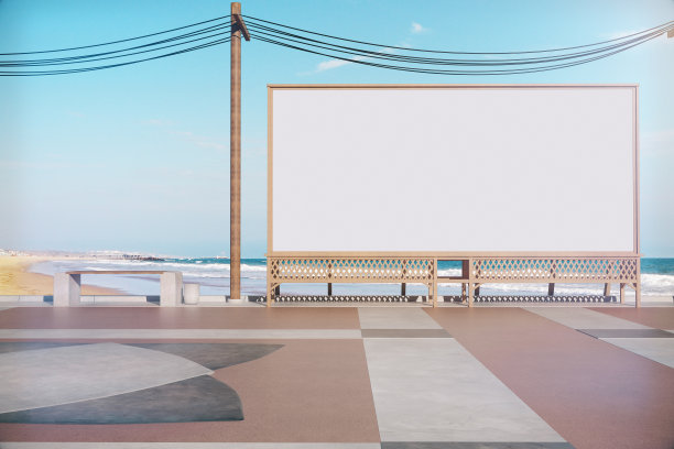 空的沙滩旗帜图片下载