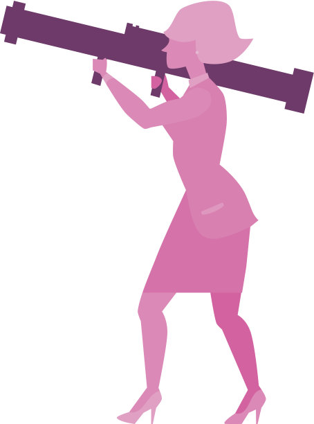 商业女性与火箭发射器图片下载