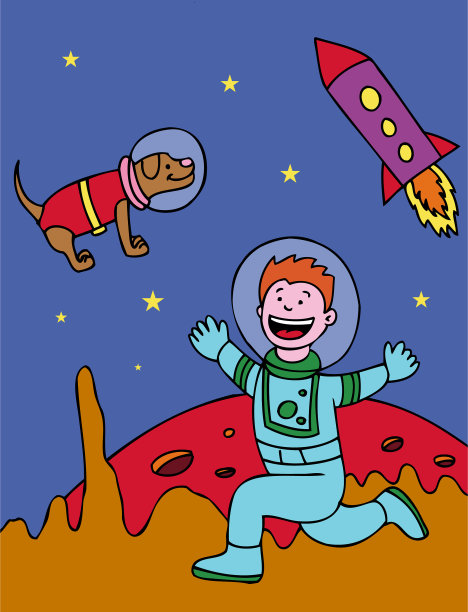 宇航员和Spacedog素材图片