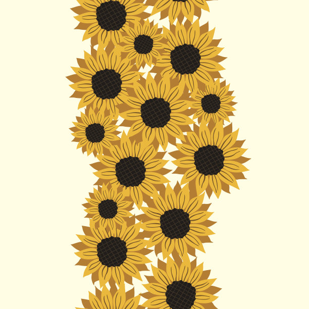 矢量图案与花向日葵图片下载