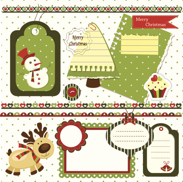 圣诞节剪贴簿设置图片下载