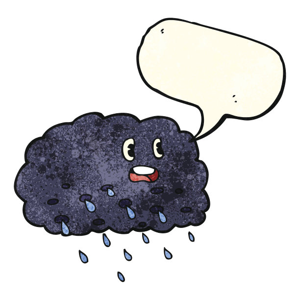 卡通雨云与语音泡泡图片下载