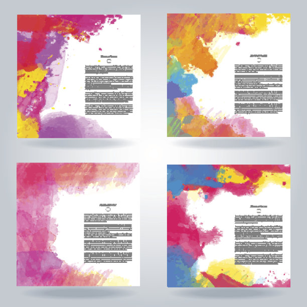 集矢量水彩模板图片下载