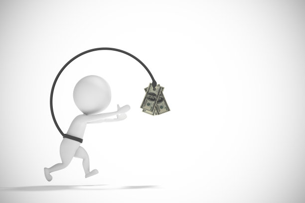 3d小个子男人试图抓住现金图片下载
