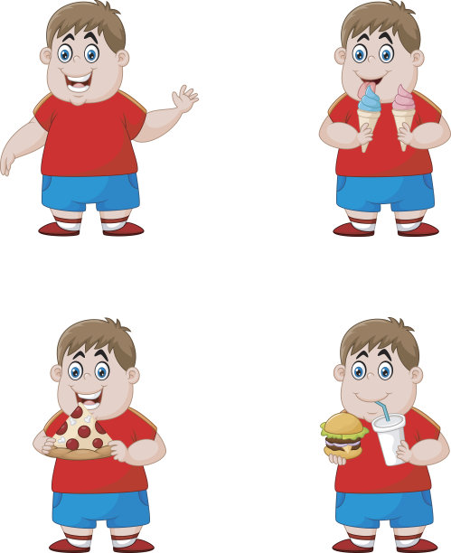 一群吃垃圾食品的男孩图片下载