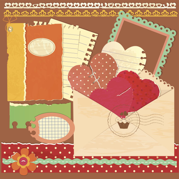 古董剪贴簿设置图片下载