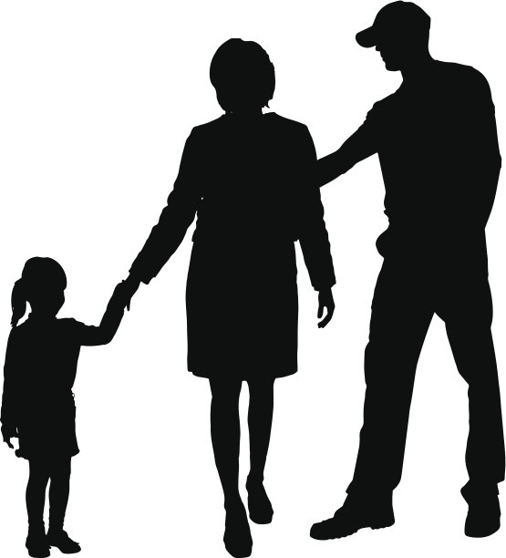 矢量剪影的家庭。图片下载