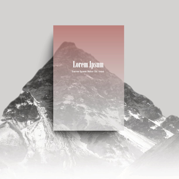 山地景观以粉色透明空间进行创意设计图片下载