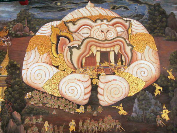 曼谷玉佛寺的罗摩金神庙图片下载