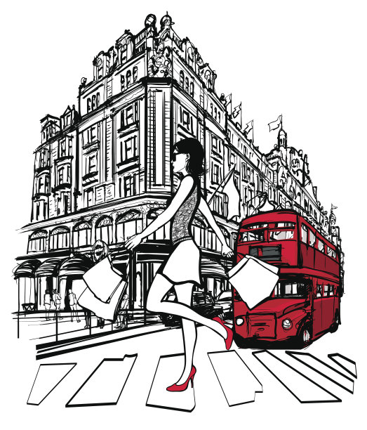 在伦敦购物的女人图片下载