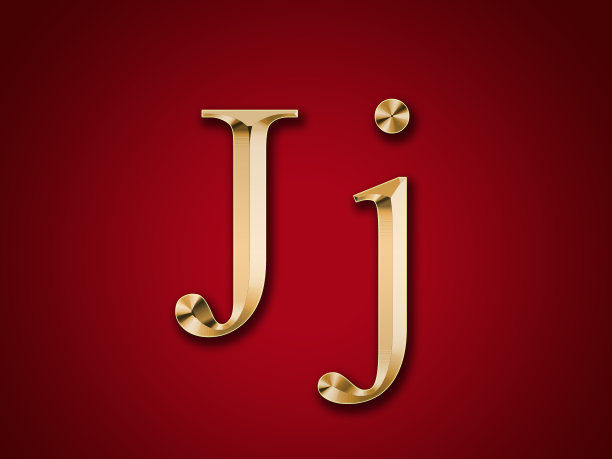红色背景上的金字“J”图片下载