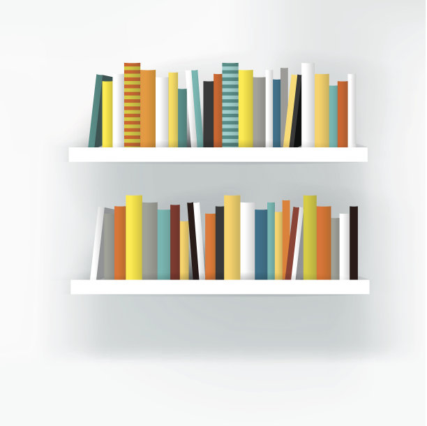 书架内部。现代家具设计孤立在白色上。图片下载