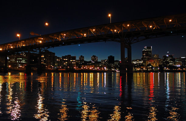 俄勒冈州波特兰黄昏时的倒影图片下载