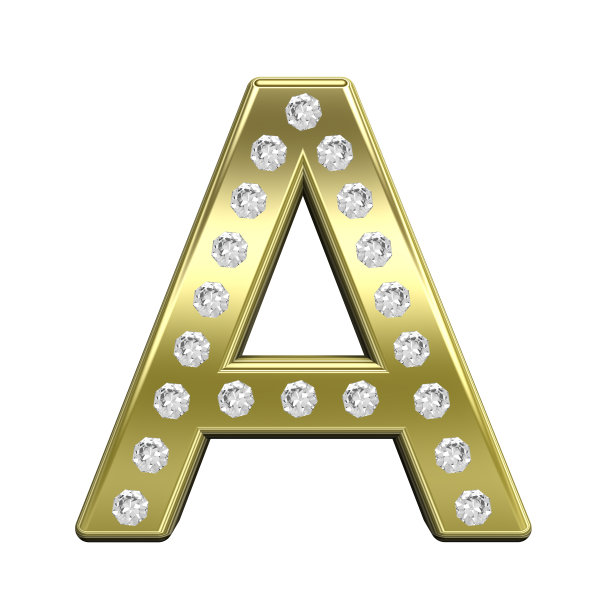 一封钻石镶金的信。图片下载