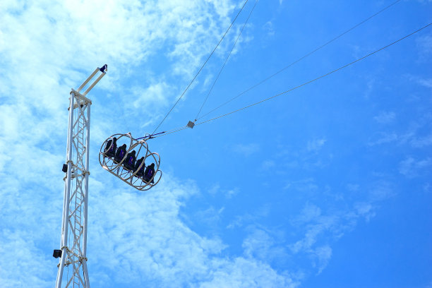 在蓝天下玩过山车图片下载