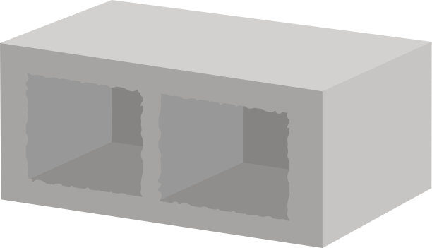 矢量插图混凝土砌块建筑作品。图片下载