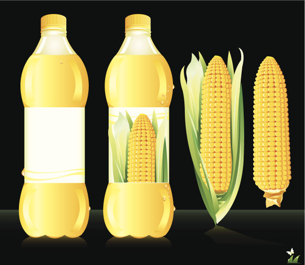 瓶子对玉米。矢量图图片下载