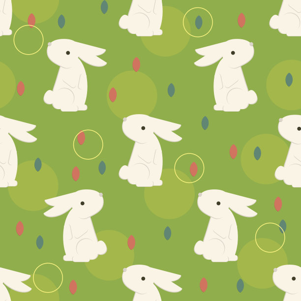 中国中秋节用圆圈图案的兔子图片下载