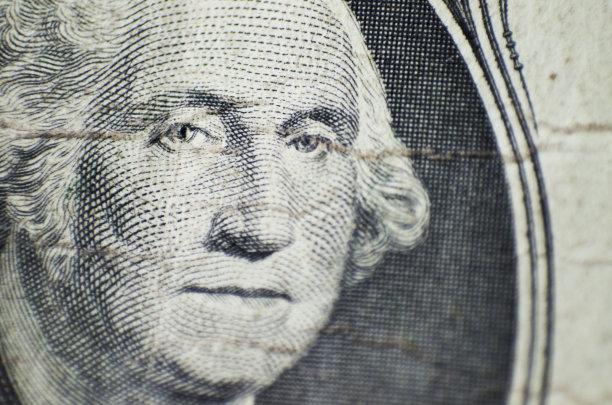 一美元纸币近距离与宏观背景图片下载