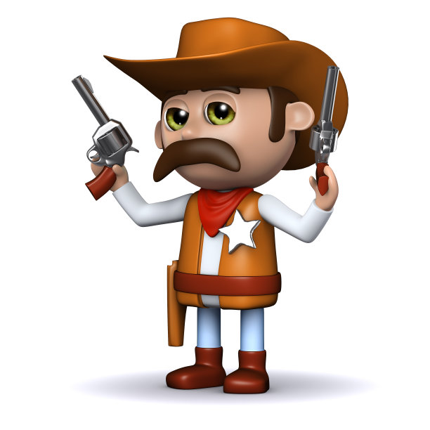 3d牛仔警长向空中开了两枪图片下载