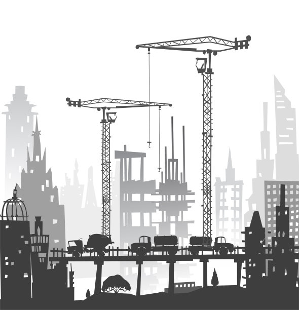 城市和建筑工地用起重机图片下载