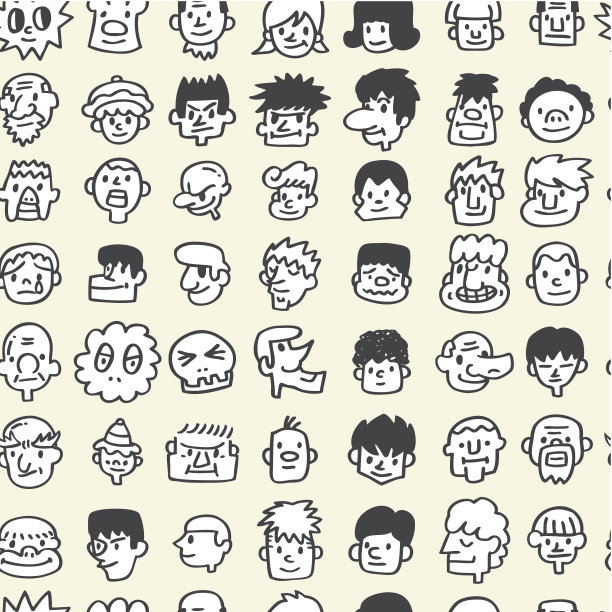 无缝可爱卡通图案素材图片