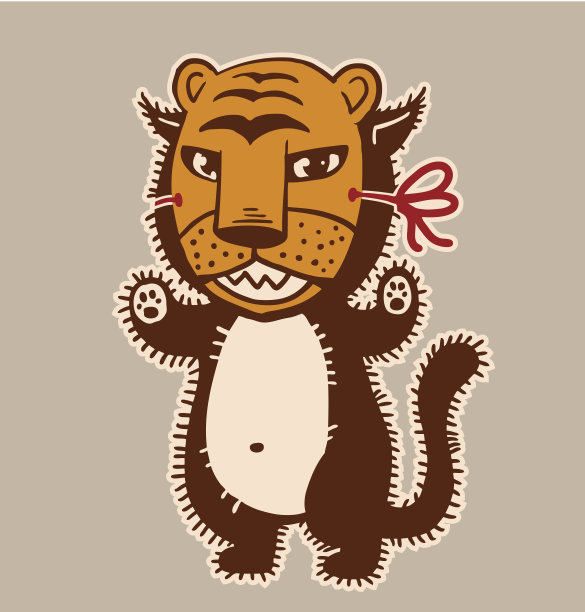 戴着老虎面具的猫图片下载