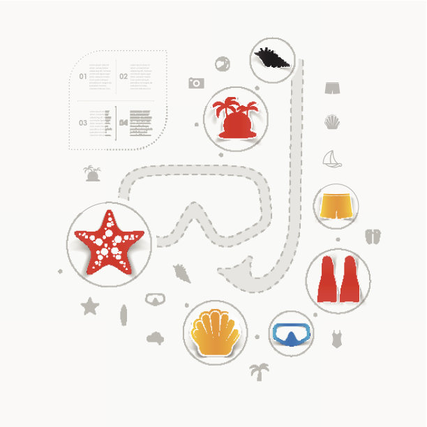 一套夏季旅游图标图片下载