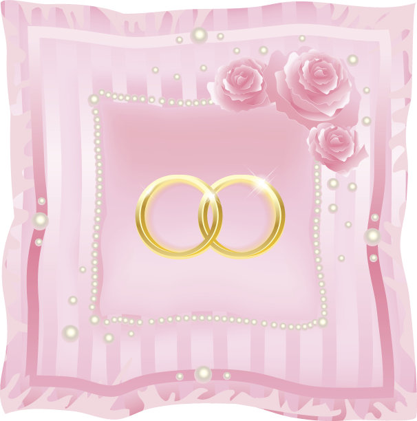 粉色背景上的结婚戒指图片下载